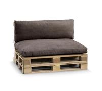 Gutekissen, Coussin pour canapé de Jardin, Coussin d'assise, Coussin pour Le Dos, rempli d'un Insert en granulés de pulirethane PWL (Set (Coussin d'assise 120x80 +Dossier 120x40), Marron foncé)