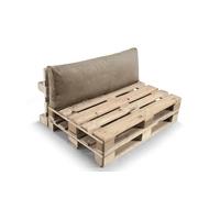 Gutekissen, Coussin pour canapé de Jardin, Coussin d'assise, Coussin pour Le Dos, rempli d'un Insert en granulés de pulirethane PWL (Dossier 120x40, Marron Clair)