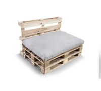 Gutekissen, Coussin pour canapé de Jardin, Coussin d'assise, Coussin pour Le Dos, rempli d'un Insert en granulés de pulirethane PWL (Coussin d'assise 120x80, Gris Clair)