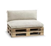 Gutekissen, Coussin pour canapé de Jardin, Coussin d'assise, Coussin pour Le Dos, rempli d'un Insert en granulés de pulirethane PWL (Set (Coussin d'assise 120x80 +Dossier 120x40), Beige)