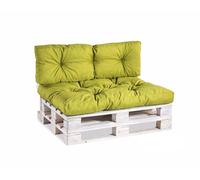 Gutekissen® Coussin pour Palette Extérieur - Confortable Coussin pour Canapé Jardin PPI - Différentes Tailles et Coloris (Set (Coussin d'assise 120x80 +Dossier 120x40), Lime)