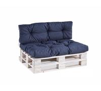 Gutekissen® Coussin pour Palette Extérieur - Confortable Coussin pour Canapé Jardin PPI - Différentes Tailles et Coloris (Dossier 120x40, gesteppt Bleu foncé)