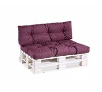 Gutekissen® Coussin pour Palette Extérieur - Confortable Coussin pour Canapé Jardin PPI - Différentes Tailles et Coloris (Coussin d'assise 120x80, gesteppt Violet)