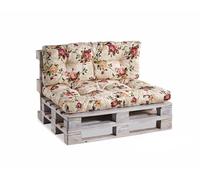 Gutekissen® Coussin pour Palette Extérieur - Confortable Coussin pour Canapé Jardin PPI - Différentes Tailles et Coloris (Set (Coussin d'assise 120x80 +Dossier 120x40), Fleurs 4)