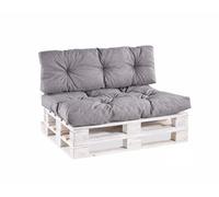 Gutekissen® Coussin pour Palette Extérieur - Confortable Coussin pour Canapé Jardin PPI - Différentes Tailles et Coloris (Coussin d'assise 120x60, gesteppt Gris)