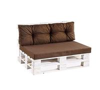 Gutekissen Coussins pour palettes Coussins pour palettes PPF (Coussin d'assise 120x60 Lisse, Marron)