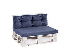 Gutekissen Coussins pour palettes Coussins pour palettes PPF (Dossier 120x40 matelassé, Bleu foncé)