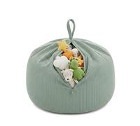 Gutekissen Housse de pouf pour enfants - 85 x 85 x 50 cm - Rangement de jouets pour chambre d'enfant - Organiseur de peluches et couvertures - Tissu Oeko-Tex - Fermeture éclair (vert)