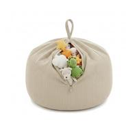 Gutekissen Housse de pouf pour enfants - 85 x 85 x 50 cm - Rangement de jouets pour chambre d'enfant - Organiseur de peluches et couvertures - Tissu Oeko-Tex - Fermeture éclair (beige)