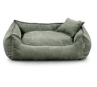 Gutekissen Lit pour chien Lucky - Coussin moelleux pour chiens de petite et grande taille - Lit lavable avec rembourrage en mousse de polyuréthane et housse amovible (vert, S - 65 x 55 cm)