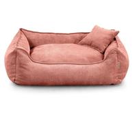 Gutekissen Lit pour chien Lucky - Coussin moelleux pour chiens de petite et grande taille - Lit lavable avec rembourrage en mousse de polyuréthane et housse amovible (pêche, S - 65 x 55 cm)