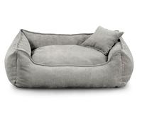 Gutekissen Lit pour chien Lucky - Coussin moelleux pour chiens de petite et grande taille - Lit lavable avec rembourrage en mousse de polyuréthane et housse amovible (gris, XS - 55 x 40 cm)
