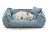 Gutekissen® Lit pour chien Lucky - Coussin moelleux pour chiens petits et grands - Lit pour animaux lavable avec remplissage en mousse de polyuréthane et housse amovible (Bleu, XS - 55x40 cm)
