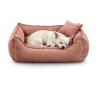 Gutekissen® Lit pour chien Lucky - Coussin moelleux pour chiens petits et grands - Lit pour animaux lavable avec remplissage en mousse de polyuréthane et housse amovible (Pêche, XS - 55x40 cm)