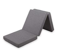 Gutekissen® Matelas Repliable Matelas Pliable Matelas Pour Invités 3Mat Saw Set (Matelas 195X65X5+Tasche+Coussin Décoratif 55X30), Saw Hellgrau)