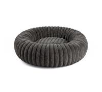 Gutekissen® Meallow Panier rond pour chien en forme de donut, en peluche douce, lavable à 30 °C, tailles S à XL, pour chiens de petite et grande taille, gris foncé, XL Ø 110 cm