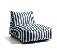 Gutekissen Pouf d'extérieur XXL - Résistant aux intempéries - Design à rayures - Fauteuil confortable pour terrasse, balcon, jardin et patio - Résistant aux UV - 72 x 102 x 65 cm - Bleu