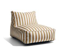 Gutekissen Pouf d'extérieur XXL - Résistant aux intempéries - Design à rayures - Fauteuil confortable pour terrasse, balcon, jardin et patio - Résistant aux UV - 72 x 102 x 65 cm (beige)