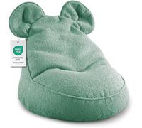 Gutekissen® Pouf enfant « Miki » avec oreilles - Coussin Montessori confortable pour chambre d’enfant (Vert, 68x68x50)