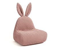 Gutekissen Pouf pour enfant avec oreilles de lapin (75 x 70 x 90 cm) - Pouf pour chambre d'enfant - Avec rembourrage - Meuble Montessori Bean Bag (rose)