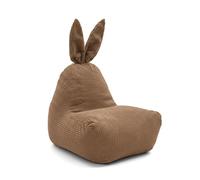 Gutekissen Pouf pour enfant avec oreilles de lapin (75 x 70 x 90 cm) - Pouf pour chambre d'enfant - Avec rembourrage - Meuble Montessori Bean Bag (marron clair)