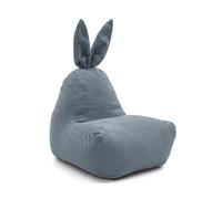 Gutekissen Pouf pour enfant avec oreilles de lapin (75 x 70 x 90 cm), pour chambre d'enfant, avec rembourrage, meuble Montessori Bean Bag (bleu)