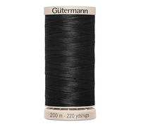 Gutermann 5201 Fil à coudre ciré pour matelassage à la main Noir 200 m