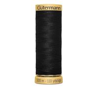Gutermann 5201 Fil à coudre en coton naturel Noir 100 m
