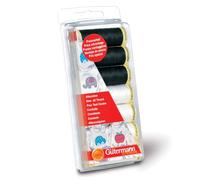 Gutermann Cousue Tout Fil Set Noir et Blanc - 7 Bobines 100m - Loisirs Créatifs
