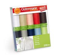 Gutermann 731150-1 Lot de 10 Bobines de Fil extra fines Multicolore 200 M