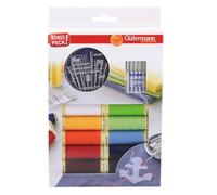 Gutermann 734562 Lot de 10 bobines de Fil avec Aiguilles à Coudre Prym Multicolore 100 m, Polyester, Set de 1000 Pièces
