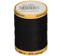 Gutermann 800C-5201 Fil de Coton Naturel Solide Noir 800 m