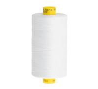 GUTERMANN A&E MARA Fil à coudre sur bobine - brillant, durable - pour vêtements, chaussures, maroquinerie, ameublement - 100% Polyester - 80/800m - Blanc 800 - 3x3x7,5cm