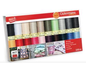 Gutermann Cousue Tout Fil Set Grand - 20x 100m Bobines Mix Couleurs - Classic