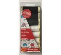 Gutermann Cousue Tout Fil Set Noir et Blanc - 7 Bobines 100m - Loisirs Créatifs