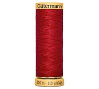 Gutermann Fil de coton 100% naturel - 100 m de large gamme de couleurs rouge coquelicot