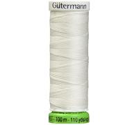 Gutermann Fil de Polyester recyclé, 100,6 m, Nu Blanc