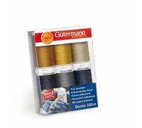 Gutermann Jean 100m No.50 Polyester Fil pour Main Et Machine - 6 Couleur