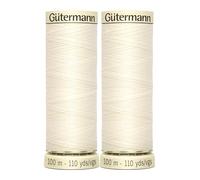 Gutermann Lot de 2 fils à coudre en polyester pour couture à la main ou à la machine Ivoire 001 100 m GetInStyle Shop