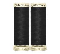 Gutermann Lot de 2 fils à coudre en polyester pour couture à la main ou à la machine Noir 100 m GetInStyle Shop