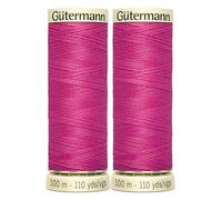 Gutermann Lot de 2 fils à coudre en polyester pour couture à la main ou à la machine Rose vif 0733 100 m GetInStyle Shop