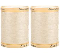 Gutermann Lot de 2 fils de coton naturel solide 800 m chacun - Chêne clair (800 C 928)
