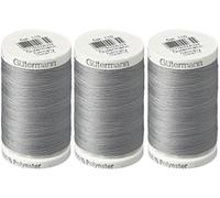 Gutermann Lot de 3 fils à coudre - 500 m - Ardoise