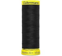 GUTERMANN Maraflex - Fil à coudre élastique avec élasthanne - Fil élastique pour Jersey, tricot, sous-vêtements et sports, haute résistance, convient à la machine à coudre, lot de 150 m (000 noir)