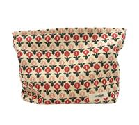 GUTGNK Trousse de toilette en velours côtelé pour femme, grande capacité, trousse de toilette de voyage, organisateur d'accessoires, petite fleur rouge, Petite fleur rouge