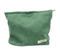 GUTGNK Trousse de toilette en velours côtelé pour femme, grande capacité, trousse de toilette de voyage, organisateur d'accessoires, vert gazon, vert gazon