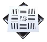 Couvre-drain carrés en acier inoxydable 304, système de grille de drainage pour terrasse, pelouse, jardin (10 x 10 x 2 cm)
