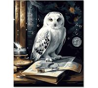Gutluz 153 Kit de peinture par numéros, pour adultes, enfants, filles à partir de 7 ans, motif hibou, avec pinceaux