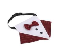 Gutol Collier élégant pour chien avec bandana - Collier réglable - Bavoir respirant - Écharpe triangulaire avec cordon de serrage - Anneau en D pour chiens de petite et moyenne taille - Rouge - Taille