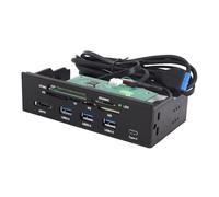 Gutol Lecteur de cartes interne en façade, écran multifonction de 5,25 pouces, compatible USB 3.0, USB 3.1, eSATA M2 + SD MS XD CF TF